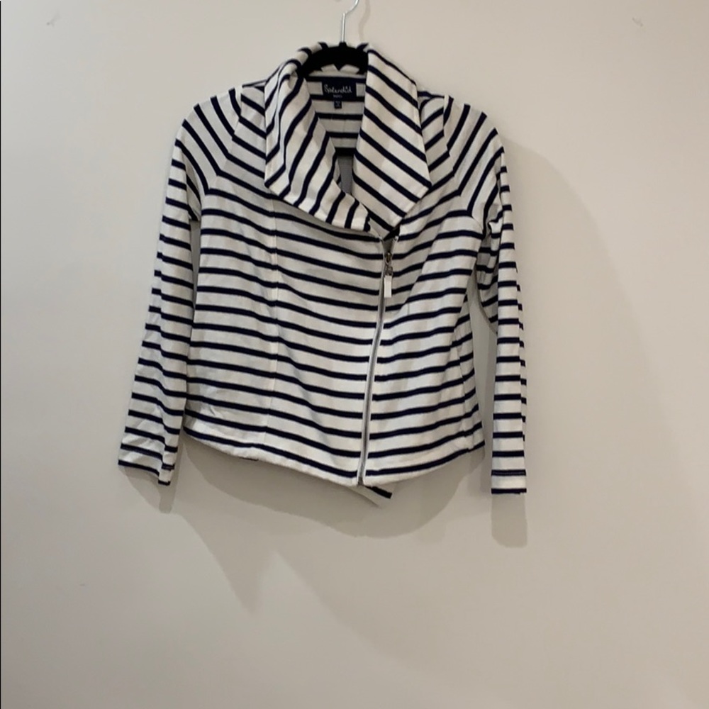Splendid 100% cotton striped zip jacket